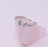 Coquina Shell “Butterfly” Ring in Sterling Silver with Sapphire Accent