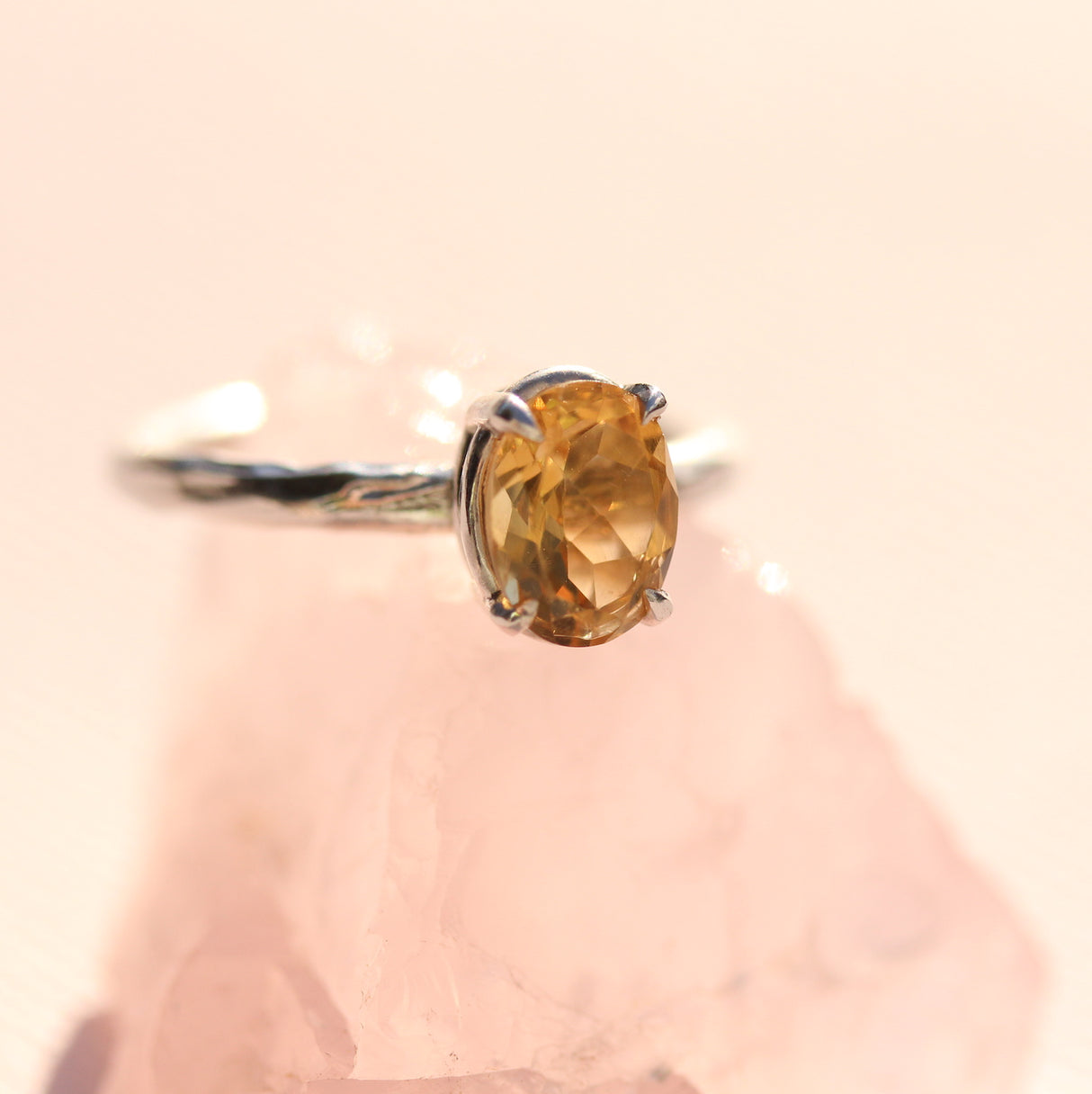 Blooming Branch Oval Gemstone Ring with Amethyst, Citrine, Topaz and Prasiolite