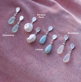 Teardrop Gemstone Drop Earrings in Sterling Silver