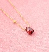 Garnet Pear Necklace