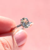 Blooming Branch Oval Gemstone Ring with Purple and Green Amethyst