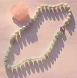 Opal, Jade and Seafoam Hemimorphite Necklace with Sterling Silver Clasp