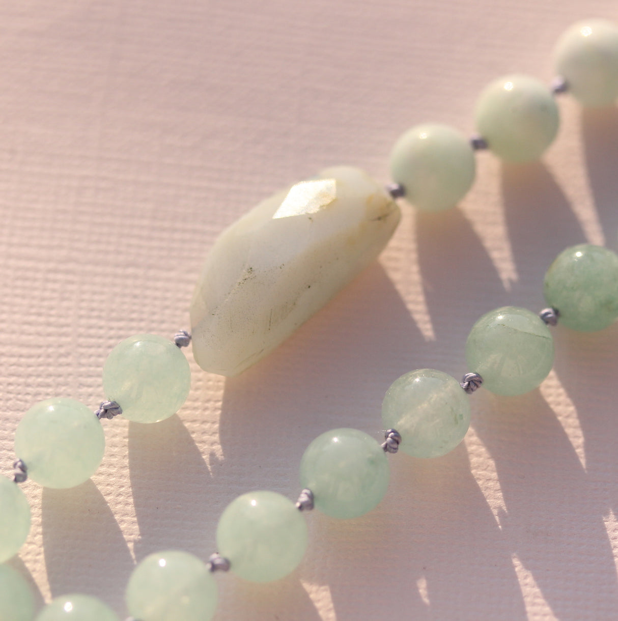 Opal, Jade and Seafoam Hemimorphite Necklace with Sterling Silver Clasp