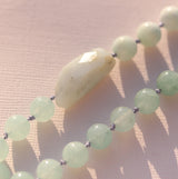 Opal, Jade and Seafoam Hemimorphite Necklace with Sterling Silver Clasp