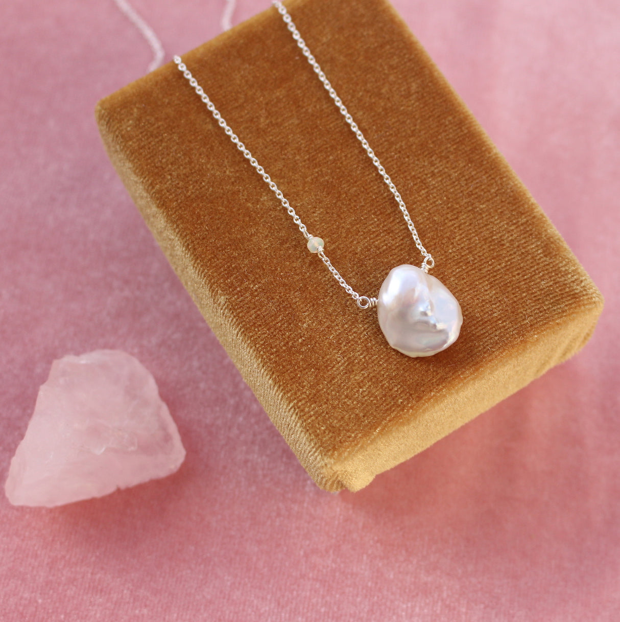 Sterling Silver Necklace with Keisha Pearl & Opal