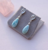 Teardrop Gemstone Drop Earrings in Sterling Silver