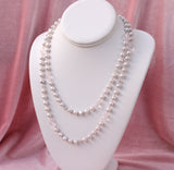 Long gray pearl necklace