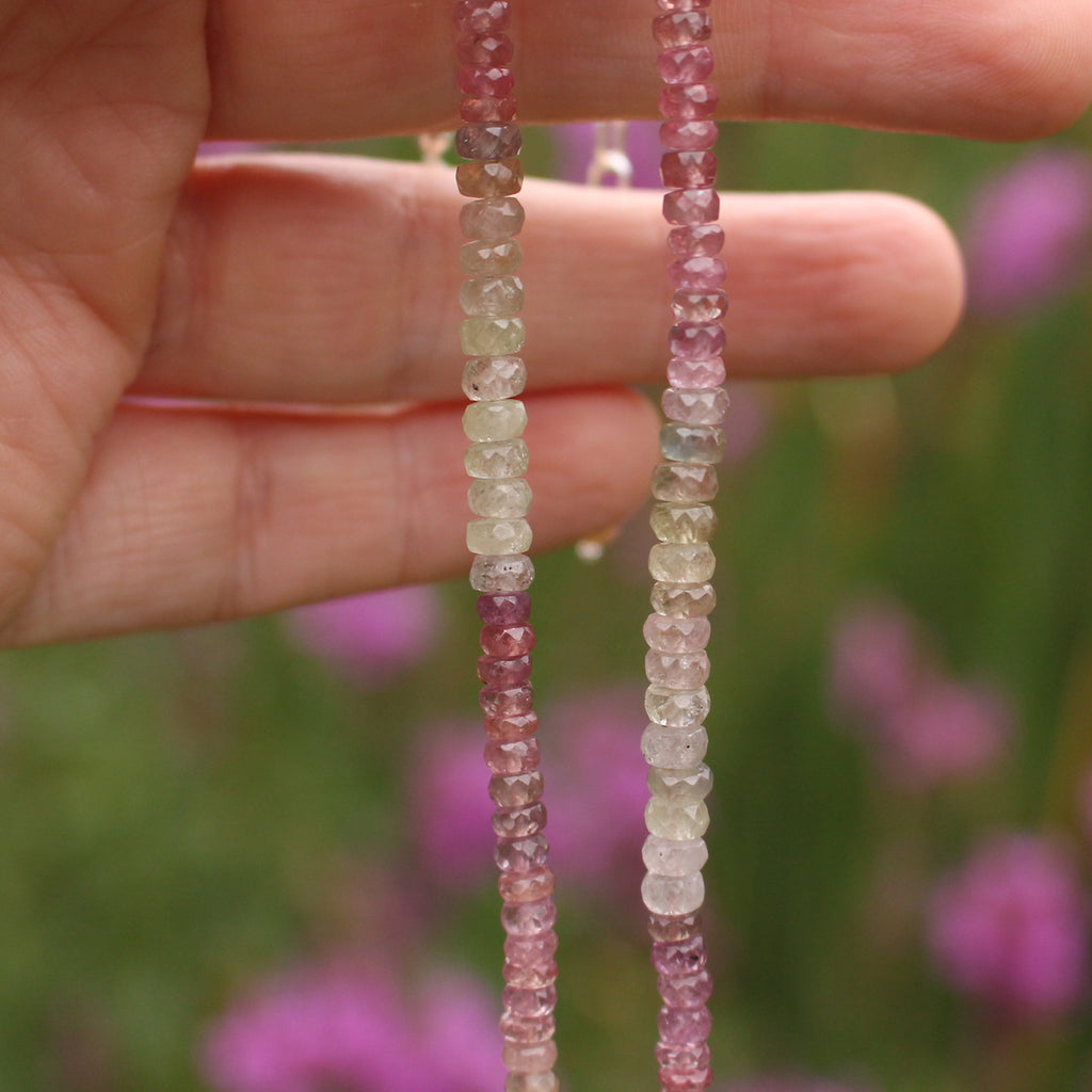 peony colourful gemstone necklace