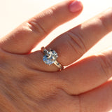 Pale Blue Topaz Water Ring with Hand-Carved water texture