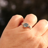 Sand & Water Ring with Rose-Cut Aquamarine
