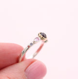 Winter Sunset Ring with Garnet and Sapphires