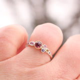 Winter Sunset Ring with Garnet and Sapphires