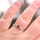 Winter Sunset Ring with Garnet and Sapphires