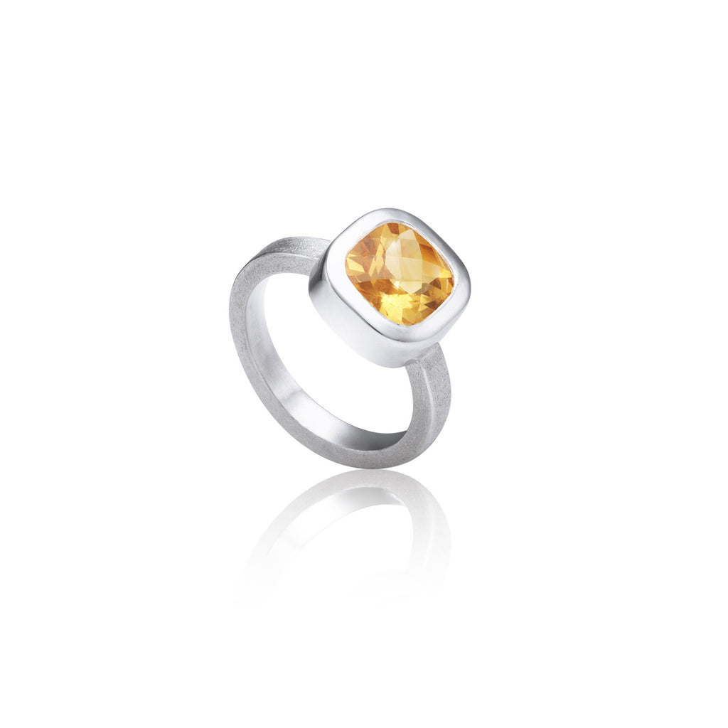 Cushion Citrine ring - Kathryn Rebecca