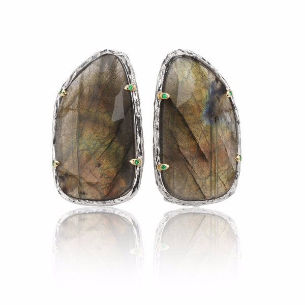 Large Labradorite studs - Kathryn Rebecca