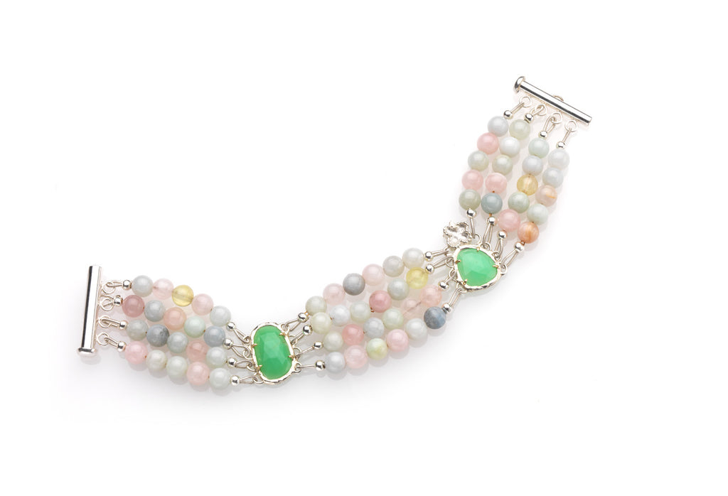 Aquamarine and Chrysoprase bracelet - Kathryn Rebecca