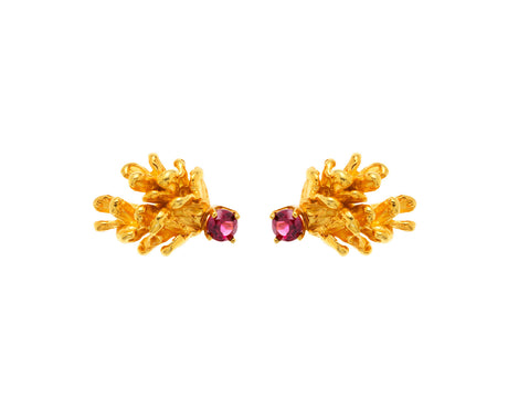 Destined pinecone - studs with jewel - Kathryn Rebecca