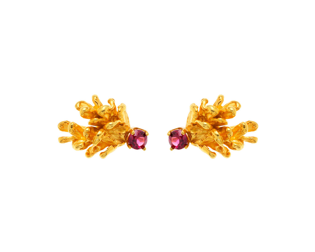 Destined pinecone - studs with jewel - Kathryn Rebecca