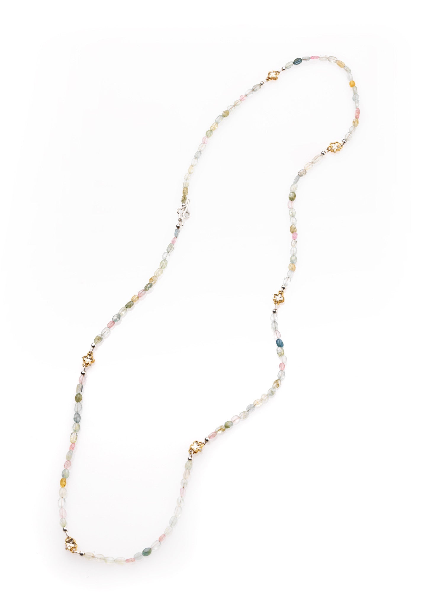 Long Aquamarine and Clover neckalce - Kathryn Rebecca