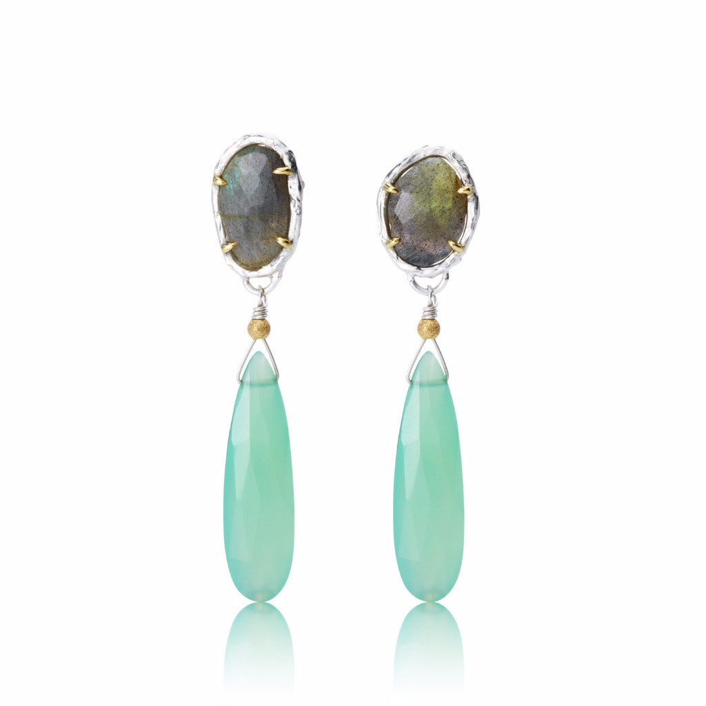 Labradorite and Chalcedony drops - Kathryn Rebecca