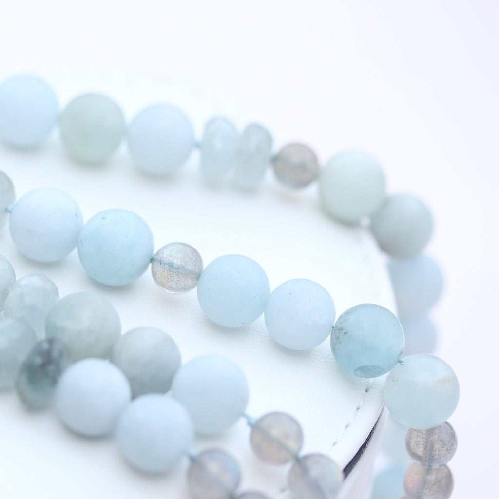 Double Strand Aquamarine Necklace