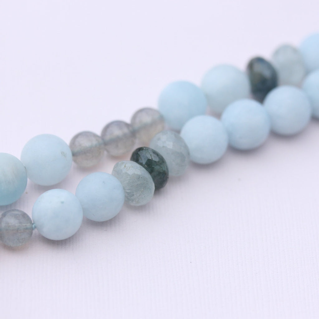 Double Strand Aquamarine Necklace