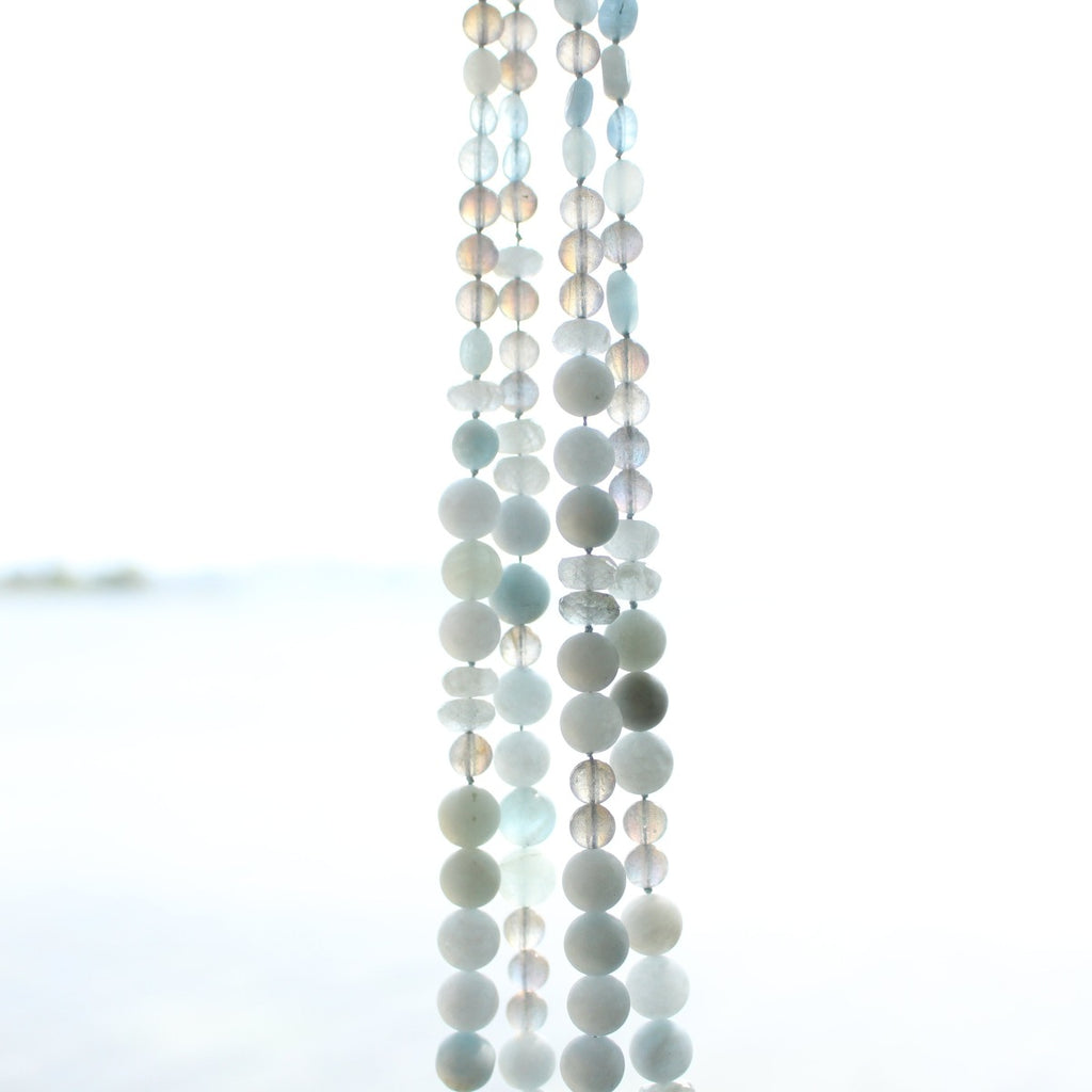 Aquamarine double strand necklace