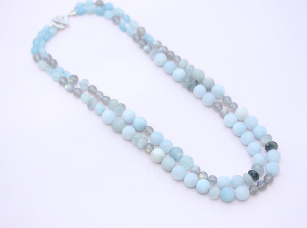 Double Strand Aquamarine Necklace