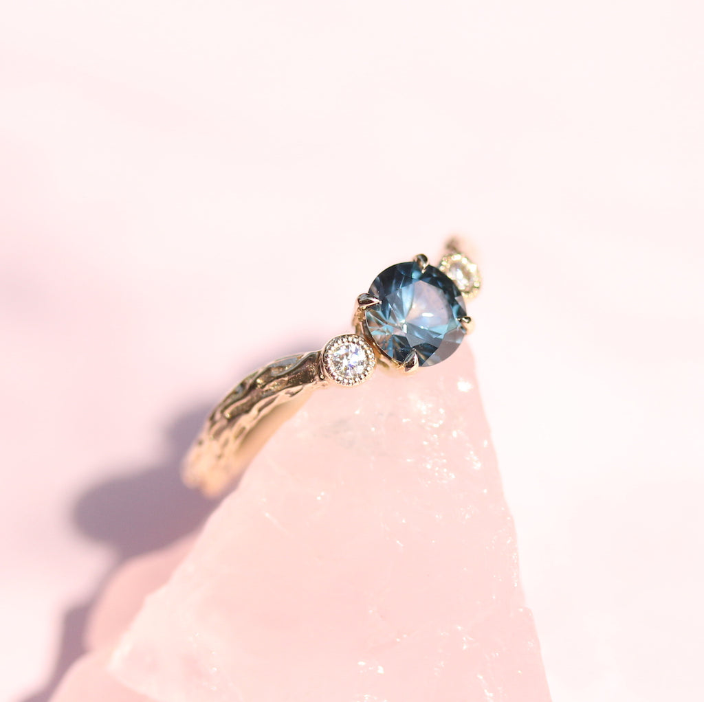 Montana sapphire engagement ring by jewelry designer kathryn rebecca