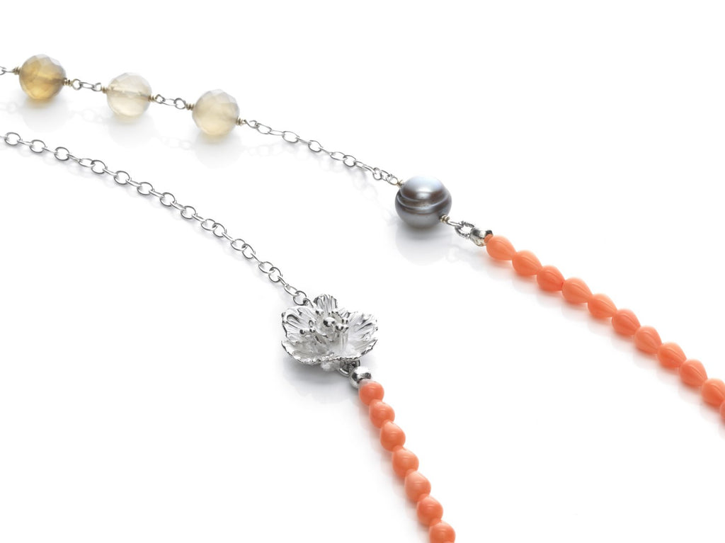Wildflower- Poppy and coral necklace - Kathryn Rebecca