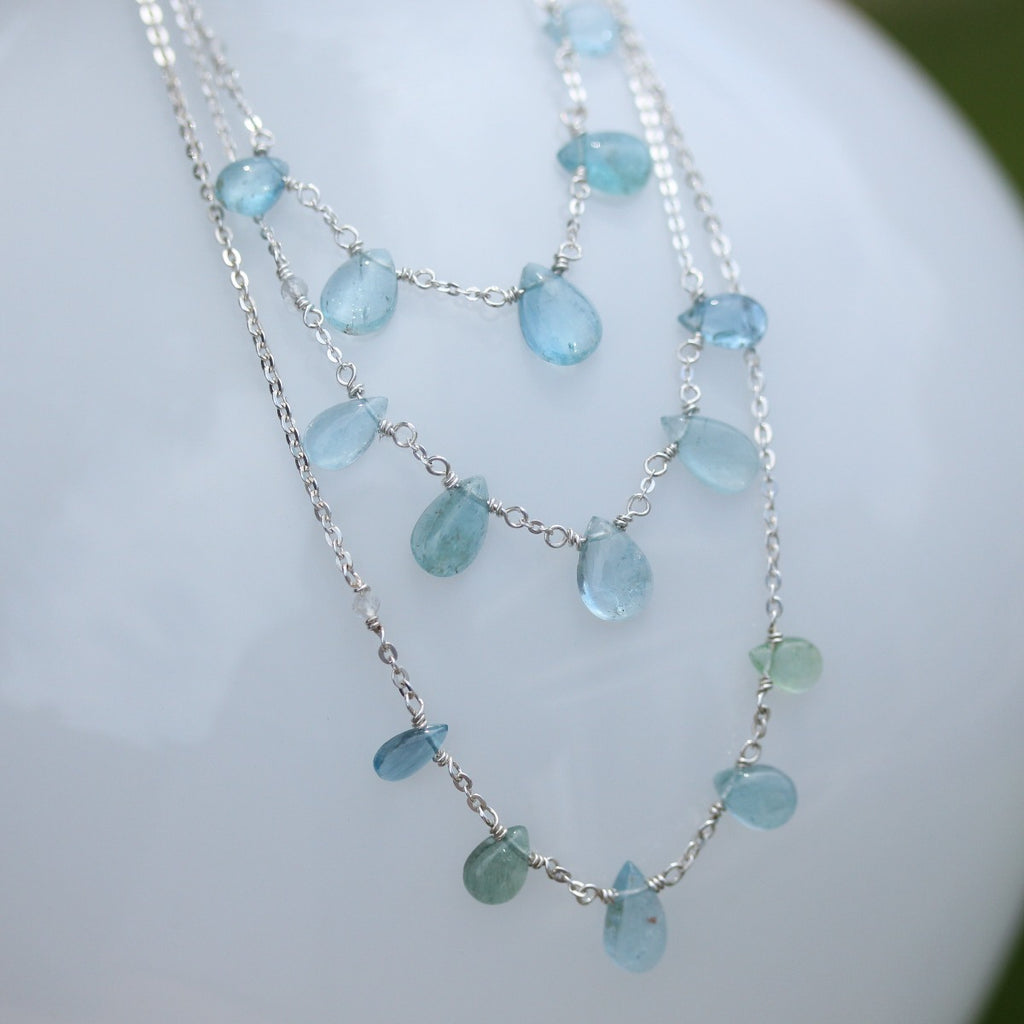 Aquamarine Necklace - 5 stone