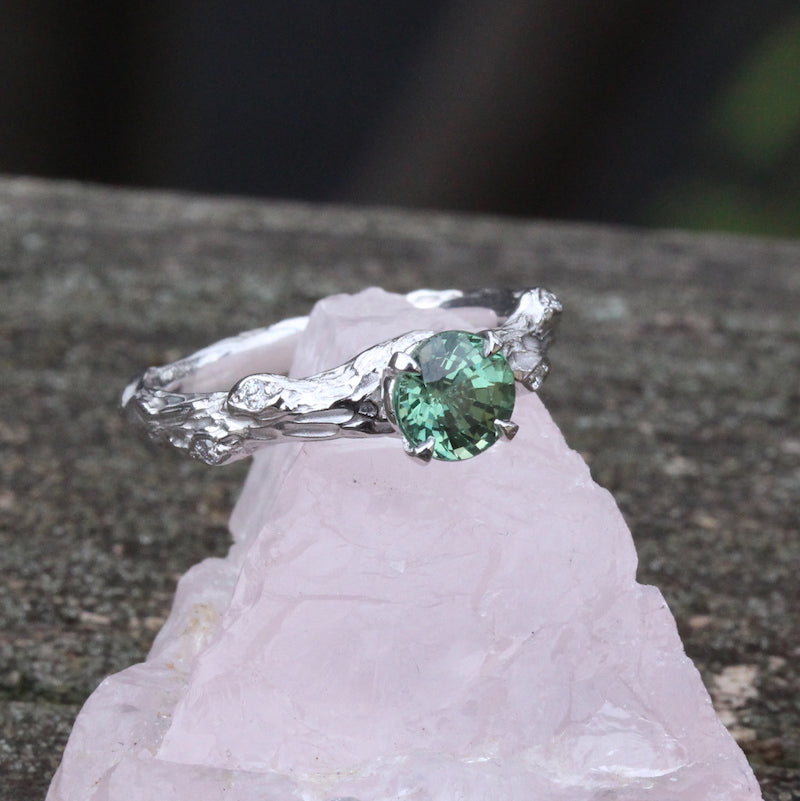 Green sapphire ring