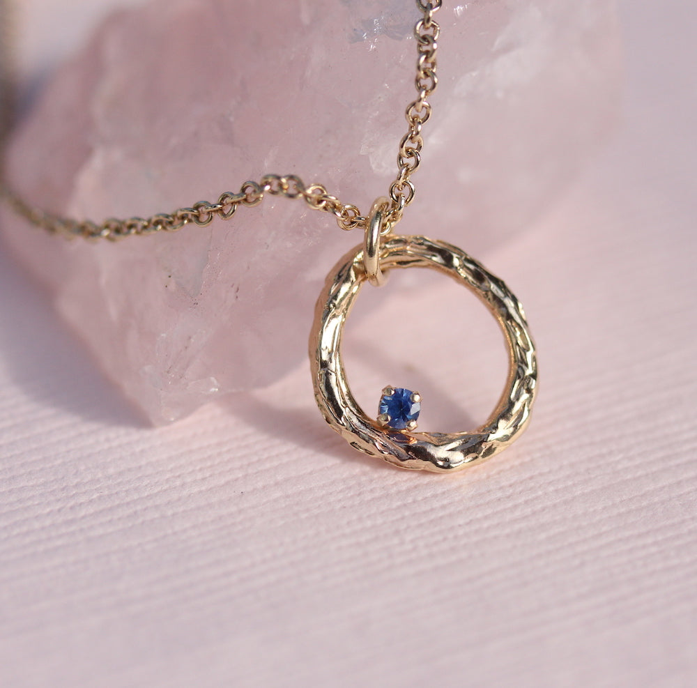 Birthstone Circle branch necklace