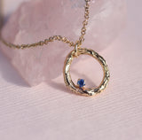 Birthstone Circle branch necklace