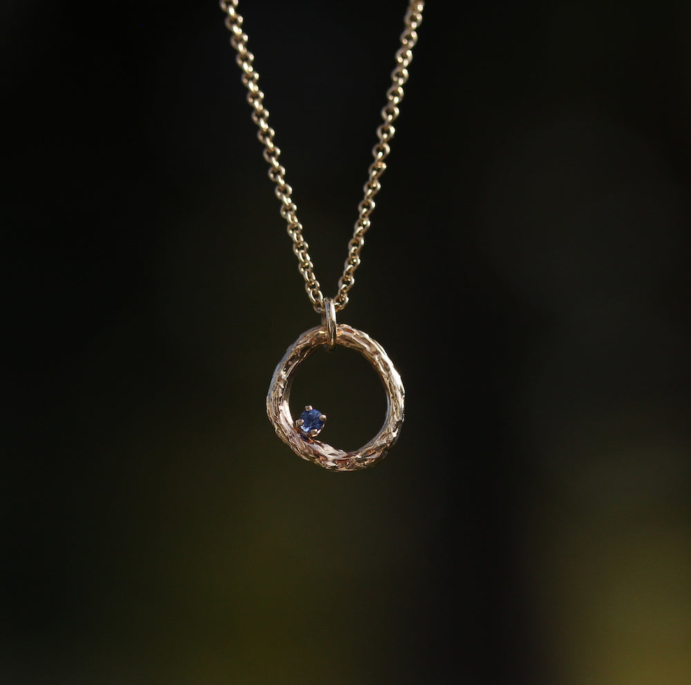 Blooming Branch Circle with Sapphire Necklace