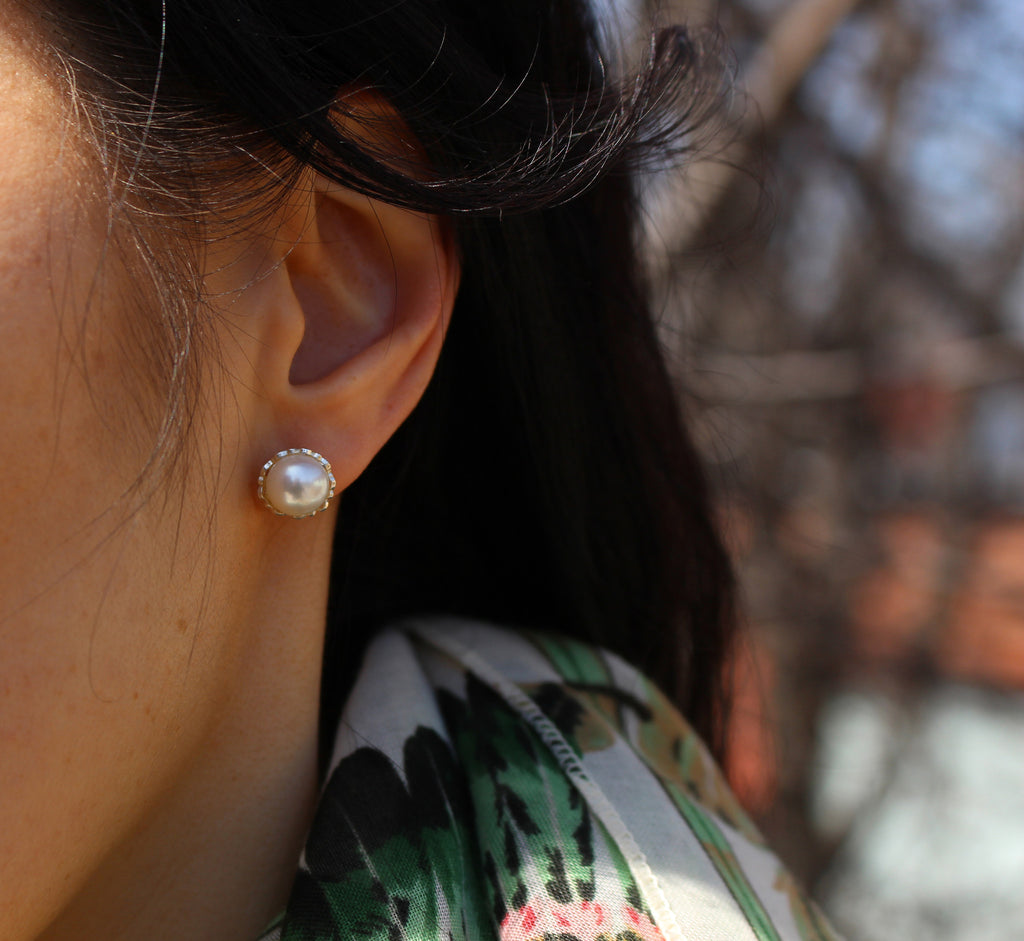 Detailed Pearl Studs - Kathryn Rebecca