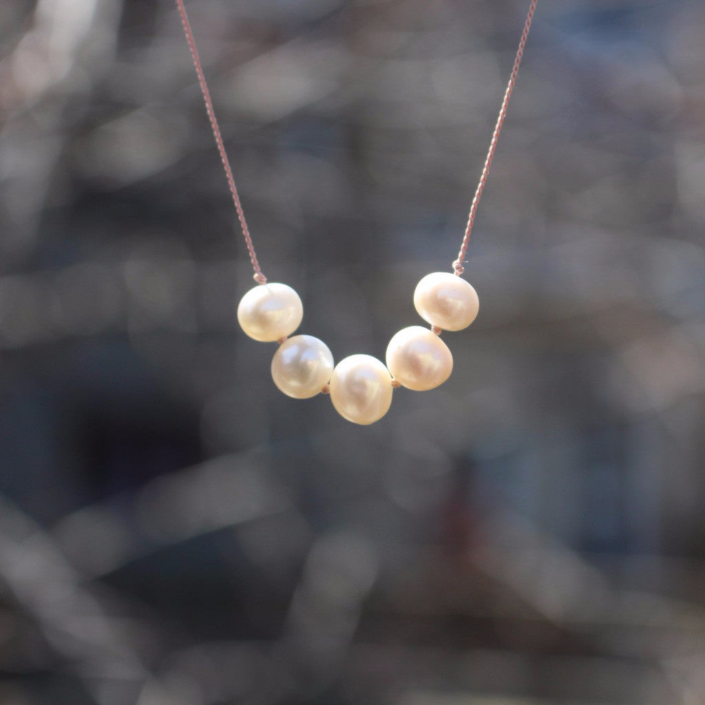 Floating Freshwater Pearl Necklace - Kathryn Rebecca