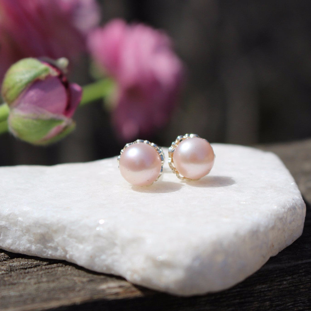 Detailed Pearl Studs - Kathryn Rebecca