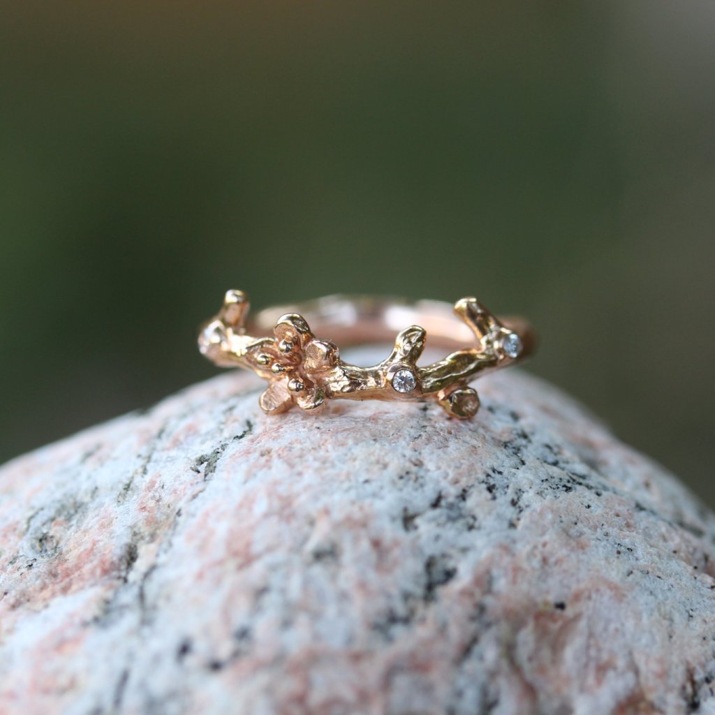 Cherry Blossom wedding band - Kathryn Rebecca