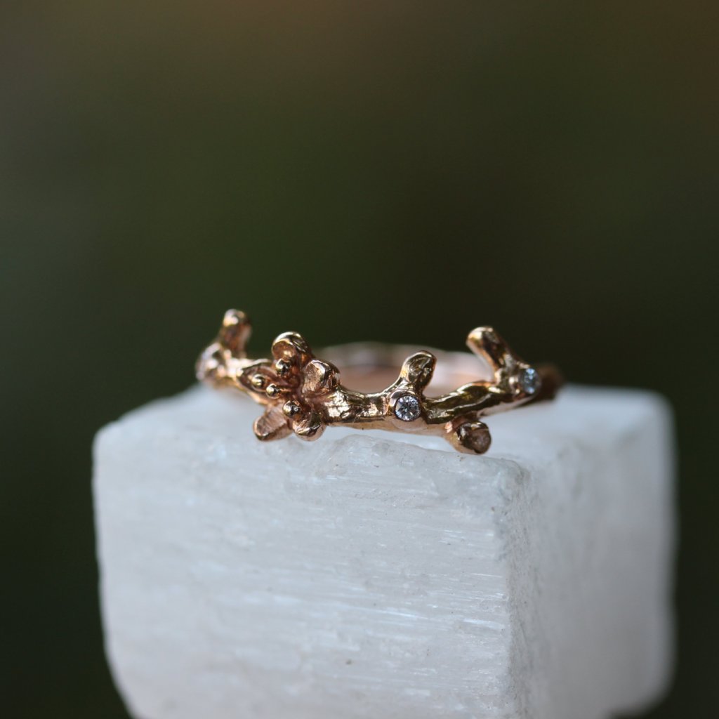 Cherry Blossom wedding band - Kathryn Rebecca