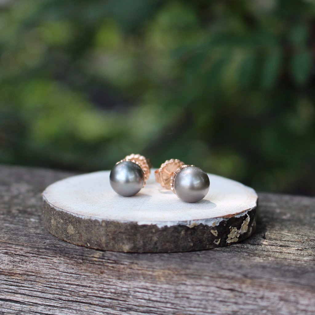 Tahitian pearl studs - Kathryn Rebecca