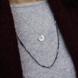 Long Silver and Gemstone Necklace