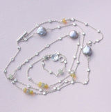 Long Silver and Gemstone Necklace