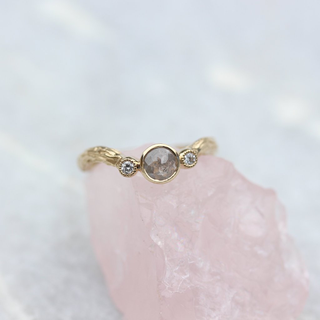 Rose cut diamond branch Engagement ring - Kathryn Rebecca