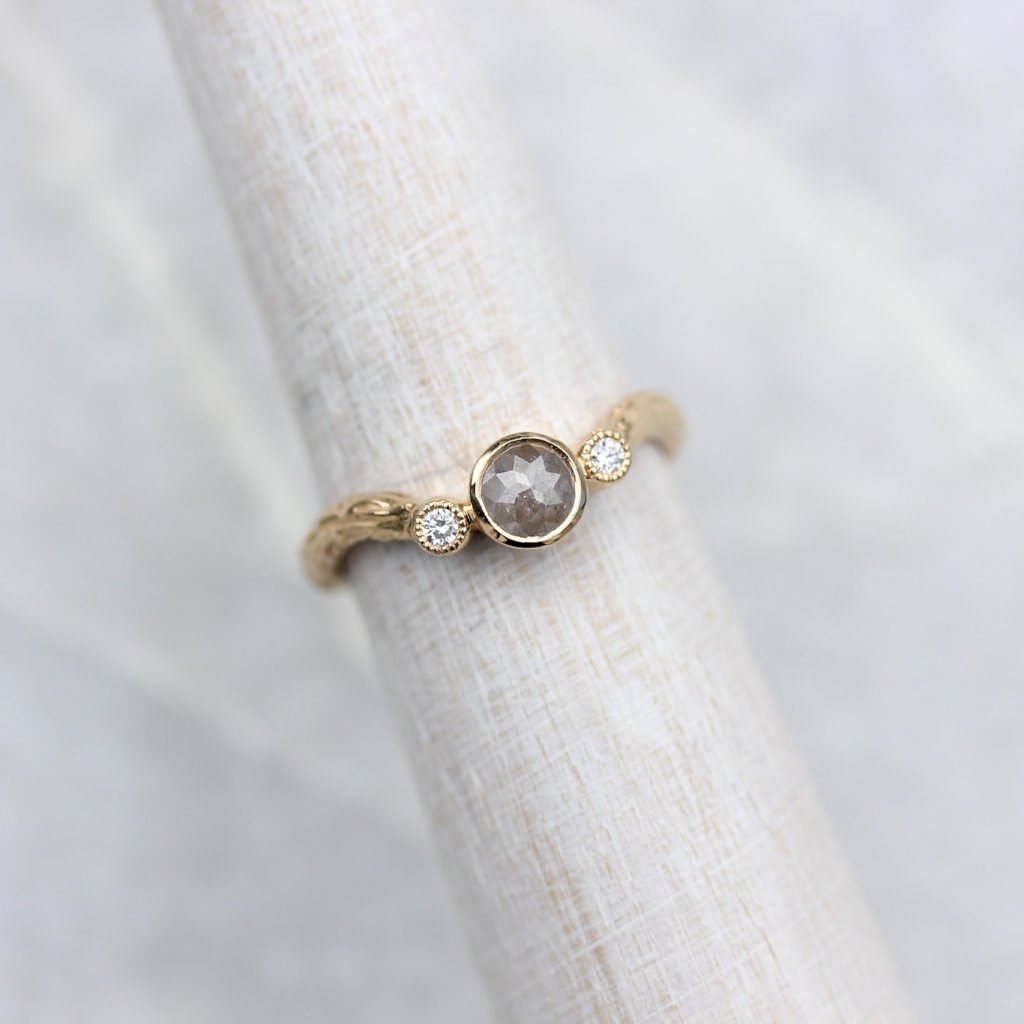 Rose cut diamond branch Engagement ring - Kathryn Rebecca