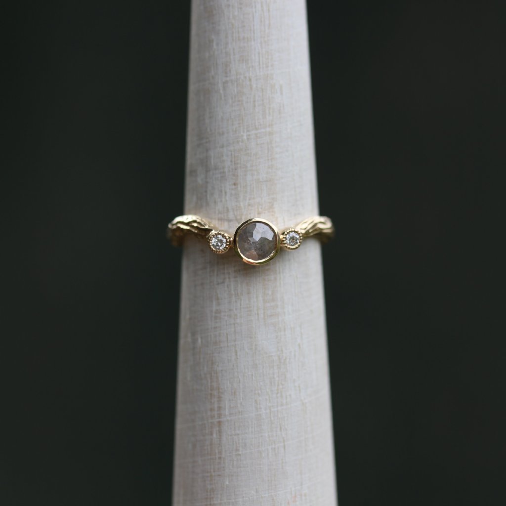 Rose cut diamond branch Engagement ring - Kathryn Rebecca