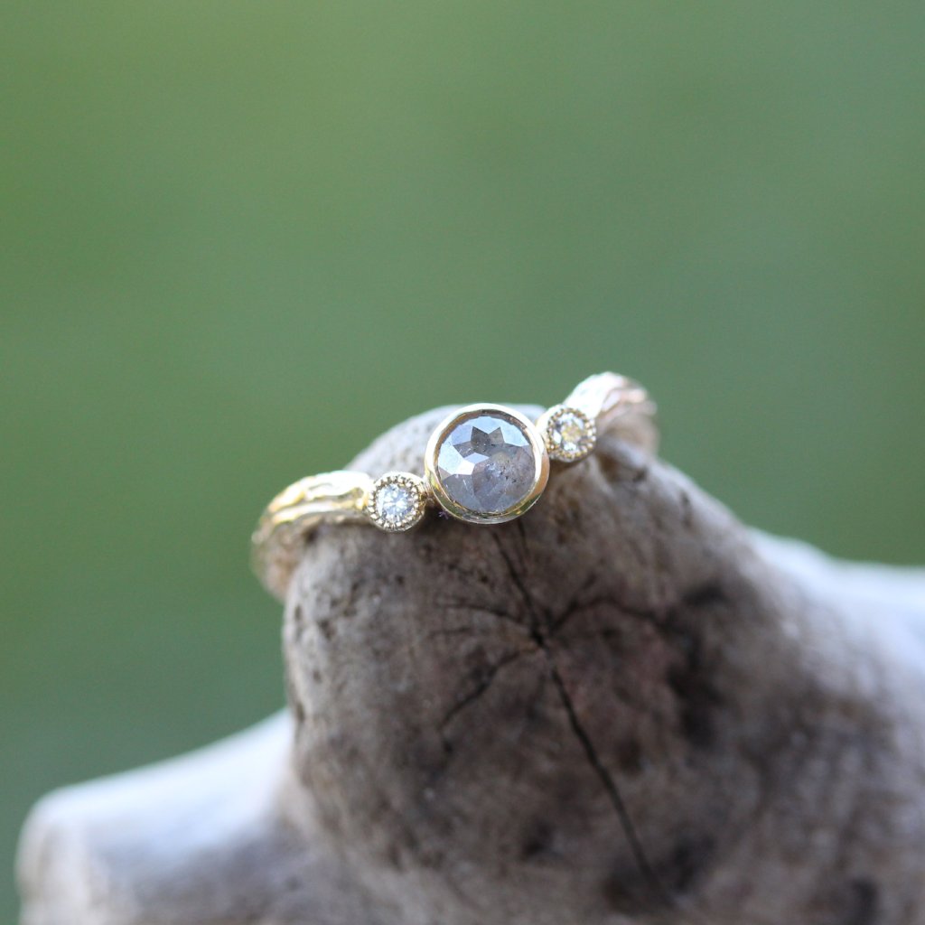 Rose cut diamond branch Engagement ring - Kathryn Rebecca