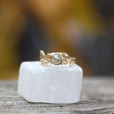 Leaf and Branch Rose cut Engagement ring - Kathryn Rebecca