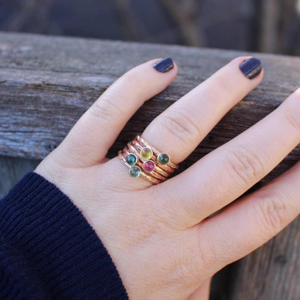 Stackable Tourmaline Rings - Kathryn Rebecca