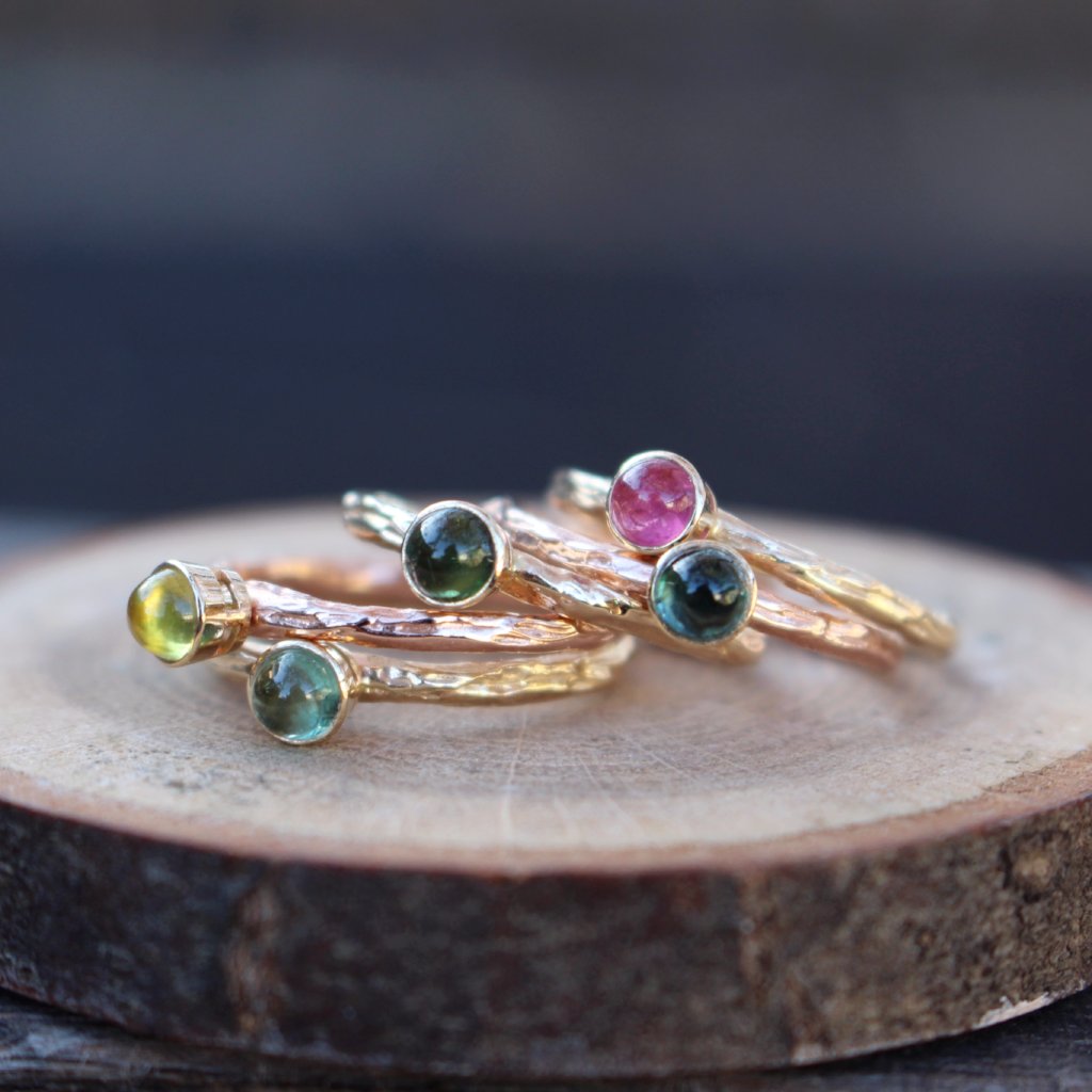Stackable Tourmaline Rings - Kathryn Rebecca